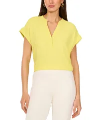 ヴィンスカムート レディース トップス シャツ Vネック キャップスリーブ キャップ Vince Camuto Womens VNeck CapSleeve Top Limoncello