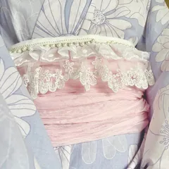 可愛すぎる定番帯揚げ　パールレースフリル女の子の可愛いを詰め込んだ帯締め帯紐帯飾り　成人式振袖　卒業式袴　レディース　着物浴衣　七五三
