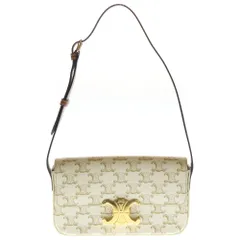 CELINE (セリーヌ) トリオンフ クロード ショルダーバッグ ホワイト×ブラウン PVC