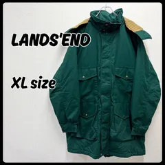 LANDS’ END ジャケット アウター フィールドジャケット マウンテンパーカー XLサイズ グリーン 古着 ランズエンド