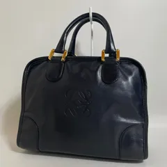 2601-212｜ロエベ アマソナ ハンドバッグ レザー ブラック アナグラム
