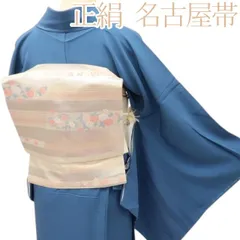 百華❀O-232 正絹 着物 牡丹 菊 梅 紅葉 椿 名古屋帯.
