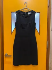 【H3-76】◇ kate spade NEW YORK　2サイズ　ビジュー付きノースリーブワンピース　黒色