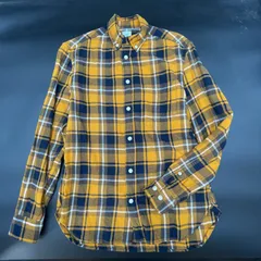 【U-27】H&M L.O.G.G. チェックシャツ レディース　XS イエロー ネルシャツ 長袖 レギュラーフィット コットン100% カジュアル 秋冬 古着