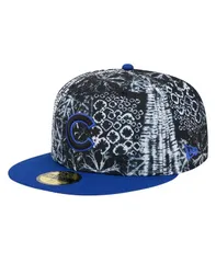 ニューエラ メンズ アクセサリー 帽子 New Era Mens Black Chicago Cubs Sands 59FIFTY Fitted Hat Black ブラック