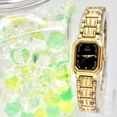 【新品電池】SEIKO セイコー ゴールド レディース 腕時計 レクタンギュラー V401-5250 2N4435