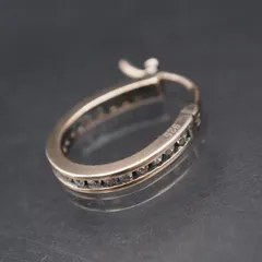 M803 ダイヤモンド風 ピアス 片耳のみ フープ ゴールド デザイン シルバー ヴィンテージ