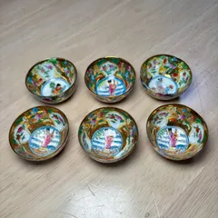【美品】中国茶器 金彩 お猪口 6個セット