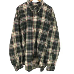 エディーバウアー Eddie Bauer 90S 白タグ マドラスチェック ボタンダウン L/S シャツ  メンズ import：XXL 