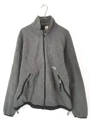 古着 90s TNF The North Face ワンポイント フリース ジャケット グレー L 
