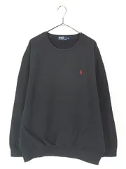 古着 Polo Ralph Lauren ワンポイント ソリッド スウェット トレーナー 黒 L 古着 
