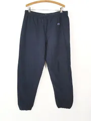 古着 90s USA製 Champion Reverse Weave ワンポイント リバース スウェット パンツ ネイビー XL② 