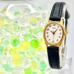 【美品/新品電池】SEIKO セイコー レディース 腕時計 ゴールド オーバル 1N01-0AW0 220542 新品ベルト