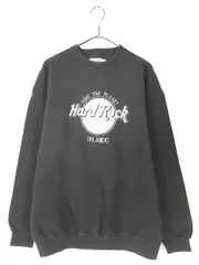 古着 90s USA製 Hard Rock Cafe 「ORLANDO」 モノクロ ハードロック スウェット L 古着 