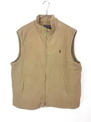 古着 POLO GOLF Ralph Lauren ワンポイント ソリッド パデット コーデュロイ ハイネック ベスト XL 古着 