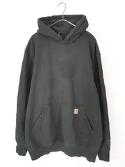 古着 Carhartt ワンポイント ソリッド 「Rain Defender」 撥水 ヘビー スウェット パーカー XL 古着 