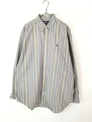 古着 90s Ralph Lauren マルチ ストライプ BD シャツ XL 古着 