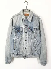 古着 70-80s USA製 Levi's ハンド ポケット付 ブルー デニム トラッカー ジャケット Gジャン 42位 