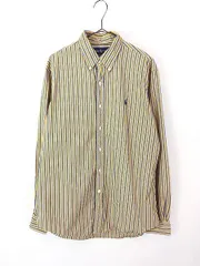 古着 90s Ralph Lauren 「CUSTOM FIT」 マルチ ストライプ BD シャツ L 古着 