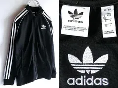 あのちゃん着用同型 adidas originals アディダス J SST TOP トレフォイルロゴ刺繍 ジャージ トラックジャケット 150 白黒 ブラック