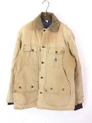 古着 70s Carhartt 裏地 ストライプ ブランケット フェード ブラウン ダック 6ポケット ハンティング ジャケット M位 古着 