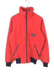 古着 80s Patagonia デカタグ ハイネック ナイロン ジャケット 赤 XS 古着 