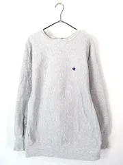 古着 90s USA製 Champion Reverse Weave ワンポイント リバース スウェット グレー XL 古着 