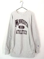 古着 90s USA製 Champion Reverse Weave 「MINNESOTA」 3段 カレッジ リバース スウェット グレー XXXL 古着 