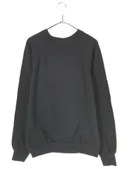 古着 90s USA製 Tultex 無地 プレーン ラグラン スウェット トレーナー ブラック L 