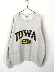 古着 90s USA製 Russell 「IOWA」 カプセル カレッジ 前V スウェット トレーナー XXL 