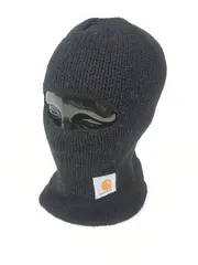 雑貨 古着 90s Carhartt フルフェイス ニット キャップ Free 黒 帽子 古着