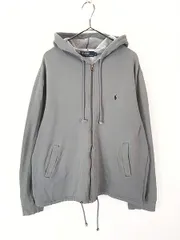 古着 Polo Ralph Lauren ワンポイント ソリッド スウェット ジップ パーカー L 古着