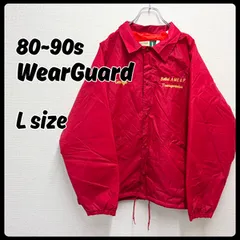 80s-90s WearGuard コーチジャケット アウター Lサイズ 企業刺繍 レッド 古着 ヴィンテージ