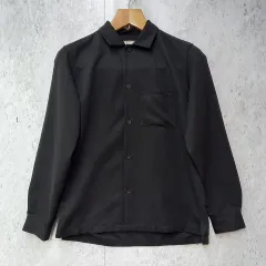 NANO universe ナノユニバース 微起毛 オープンカラーシャツ 長袖 シンプル ベーシック ブラック Mサイズ ◎、〇◇☆