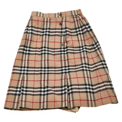 バーバリー ノバチェック スカート サイズ：S ベージュ マルチカラー ウール レディース BURBERRY【1-0197708】