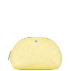 トリーバーチ ロゴ ポーチ コスメポーチ 小物入れ イエロー キャンバス レディース Tory Burch【1-0198650】