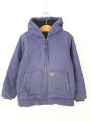 キッズ 古着 00s Carhartt 裏地 ボア パープル ダック アクティブ パーカー ジャケット S 7-8歳位 古着 古着