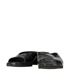 サルヴァトーレフェラガモ ガンチーニ サンダル ウェッジソール 5 1/2 C ブラック レザー レディース Salvatore Ferragamo【1-0199392】