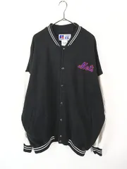 古着 90s USA製 Russell MLB New York Yankees ヤンキース パッチ スウェット スタジャン ジャケット XL 古着 