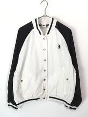 レディース 古着 90s NIKE 裏地 メッシュ スウォッシュ ワッペン ワンポイント スタジャン ジャケット M 古着