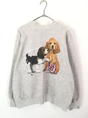 古着 90s USA製 犬 ワンちゃん ボール遊び アニマル スウェット トレーナー XL 古着 