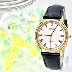 【美品/新品電池】SEIKO セイコー Dolce ドルチェ メンズ 腕時計 ゴールド ローマン 9531-6030 780393 新品ベルト