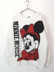 古着 80s USA製 Disney Minnie ミニー 両面 BIG プリント スウェット トレーナー L 古着 