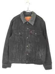 古着 Levi's 70598-0032 ボア フリース ライナー ブラック デニム トラッカー ジャケット Gジャン M 