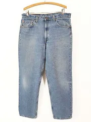 古着 90s USA製 Levi's 555-4891 ブルー デニム パンツ ジーンズ リラックストレート W35 L30 