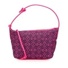 ロエベ アナグラム キュービィバッグ スモール ネオンピンク レザー ジャガード レディース LOEWE【228-02956】