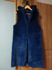 フーディー フェイクファー リバーシブル ロング丈ベスト