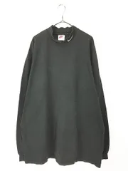 古着 90s USA製 NIKE スウォッシュ ワンポイント モックネック 長袖 Tシャツ ロンT 黒 XXL Tall 古着 