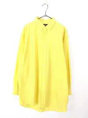 古着 90s Ralph Lauren 「YARMOUTH」 黄×白 ストライプ BD シャツ 17 1/2 古着 