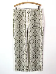 古着 J Crew ヘビ スネーク オールオーバー プリント ストレッチ コットン フレア パンツ 31 